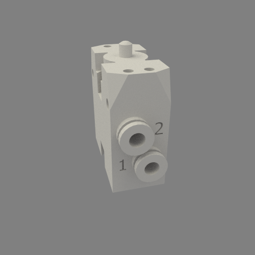 Mechanically actuated pneumatic valve, Push-in connector 4mm air port, Stem actuated valve, Spring return, 2/2, Lateral connections, Normally open