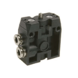 Distributeur pneumatique à activation mécanique, Port d'air raccord instantané 4mm, Activation par poussoir, Retour par ressort, 2/2, Orifices d'alimentation latéral , Normalement fermé