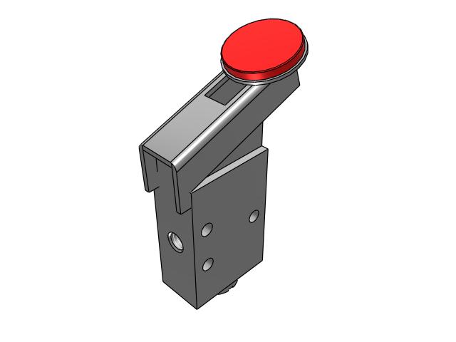 VALVE 105, 3/2, M5, LEVER RED BUTTON