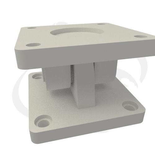 Bracket cylinder diameter 100mm, Complete rear trunnion ball joint, Aluminium