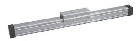 Rodless cylinder diameter 40mm, Repairable, Double acting, Aluminum body, Magnetic, Stainless steel strip, Aluminium carriage, Aluminium sliding shoes guide with polymere slide