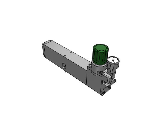 Pressure regulator (compact version), Downstream regulation, Single L12 regulation side, 0-8 Bar, with relieving, Grey Knob, EVO 2700