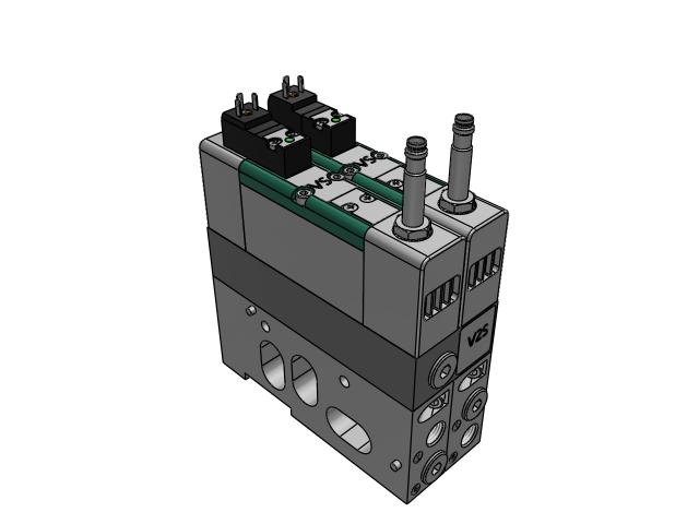 Valve EVO 2700, 5/2 ressort/sol 24VDC redondante, M12 surveillée