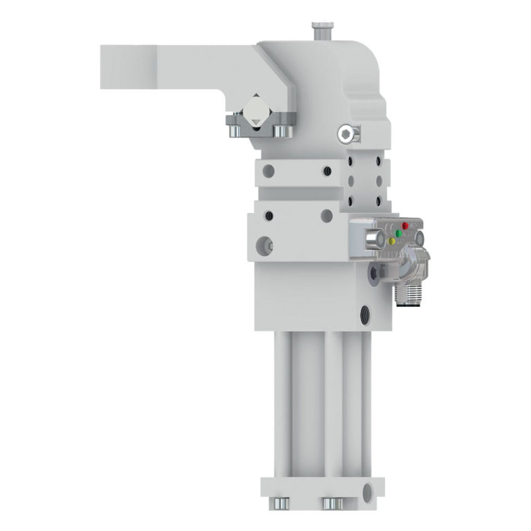 CLAMP, EUROPEAN MOUNT, PNEUMATIC, 40MM BORE, ELECTRONIC SENSOR (PNP) WITH M12 SWIVEL CONNECTOR, NPT PORTS, NO ARM