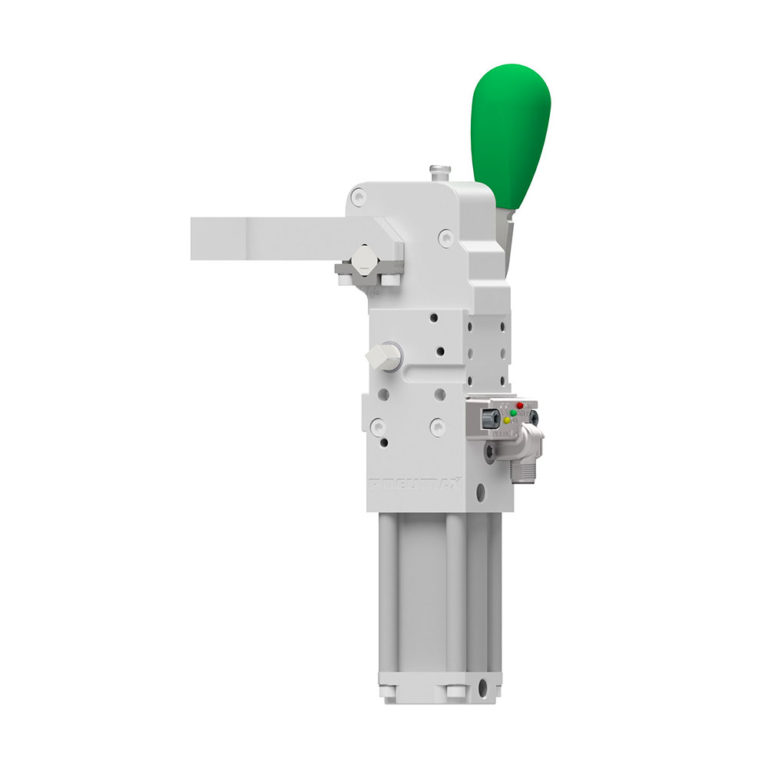 PINCE PNEUMATIQUE AVEC BRAS MANUEL, MONTAGE EUROPEEN, D.32, ELECTRONIQUE CONNECTION ROTATIF M12, PORT G1/8, HEAVY DUTY