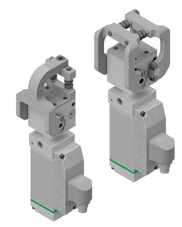 Pince de serrage électrique, moteur sans balais 48 VDC avec variateur, taille 40, deux mâchoires mobiles, montage ajustable, connecteur avec boîtier rotatif