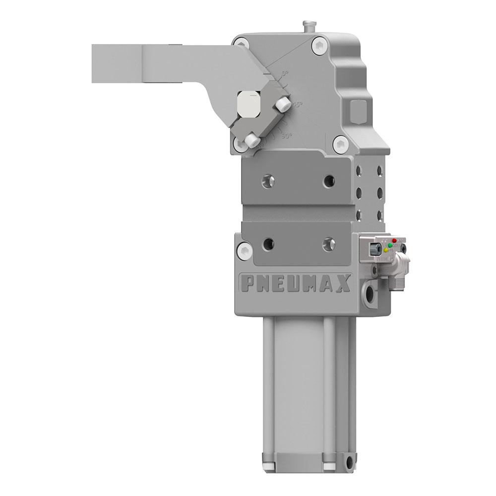 HIGH EFFICIENCY CLAMP, NAAMS MOUNT, PNEUMATIC, HOUSING SIZE 80/CYLINDER 63MM BO DIA., ELECTRONIC SENSOR WITH M12 SWIVEL CONNECTOR, NPT PORTS, NO ARM INCLUDED / LEFT