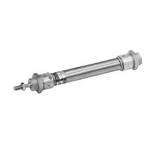 Vérin diamètre 25mm, Sertie, Double effet, Simple tige, Pivot arrière, Têtes inox, Tuyau inox, Tige inox, Magnétique, Ammortie ajustable