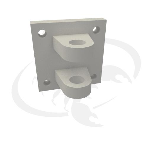 Fixation vérin NFPA diamètre 3 1/4'', Articulation femelle arrière avec axe et snap ring MP2, Aluminium