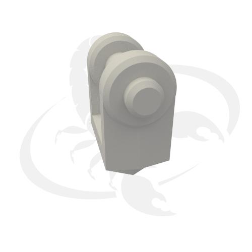 Fixation vérin NFPA diamètre 3 1/4'' et 4'', Fourchette de tige avec axe et snap ring, Acier, Filet 3/4-16, CE = 2 3/8''