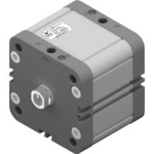 Vérin compact ISO 21287 diamètre 40mm, Réparable, Double effet, Simple tige, Corps aluminium, Magnétique, Tige acier chromé, Tige taraudée